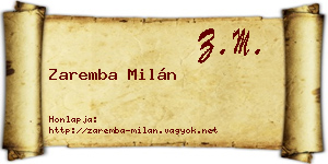 Zaremba Milán névjegykártya